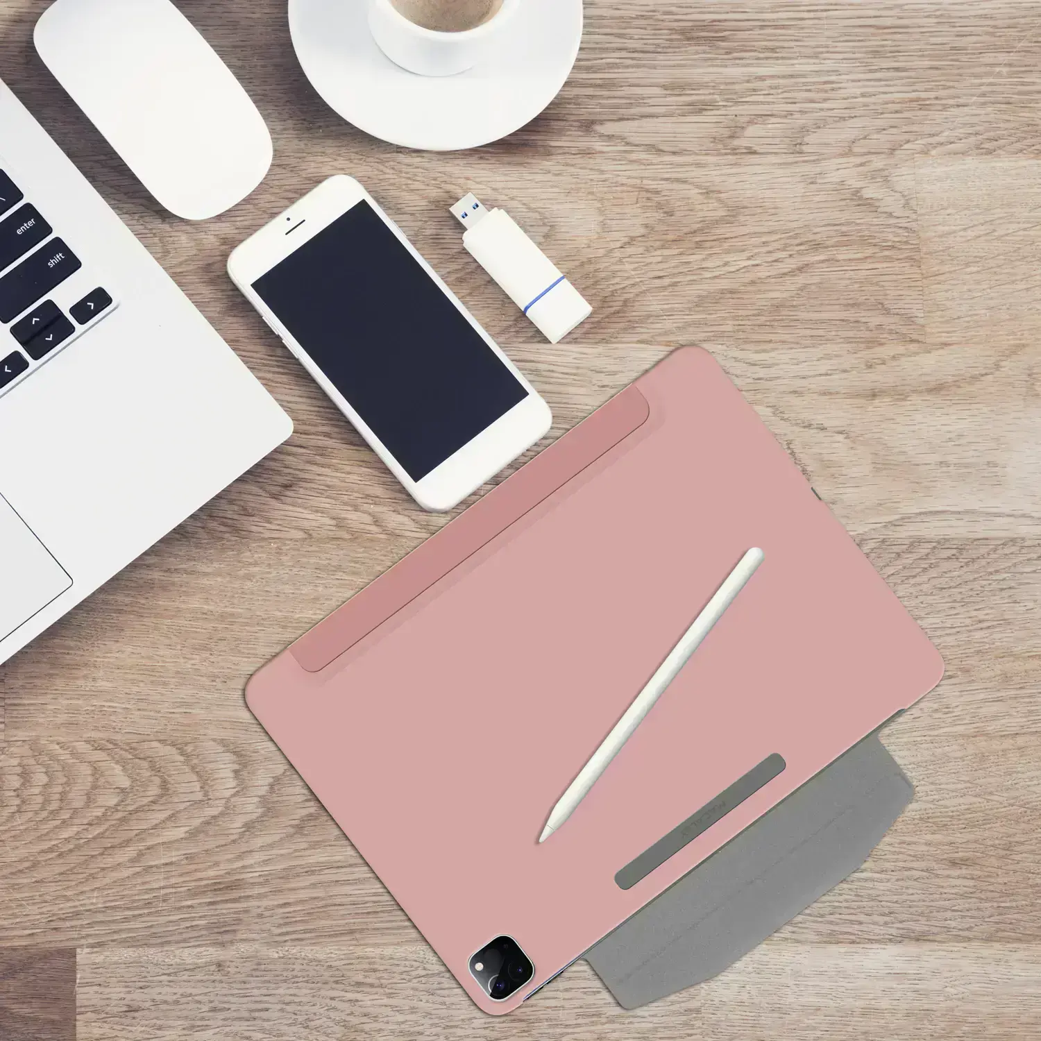 Чехол-книжка Macally Protective Case for iPad Pro 12.9" (2020/2021) - Pink (BSTANDPRO5L-RS)